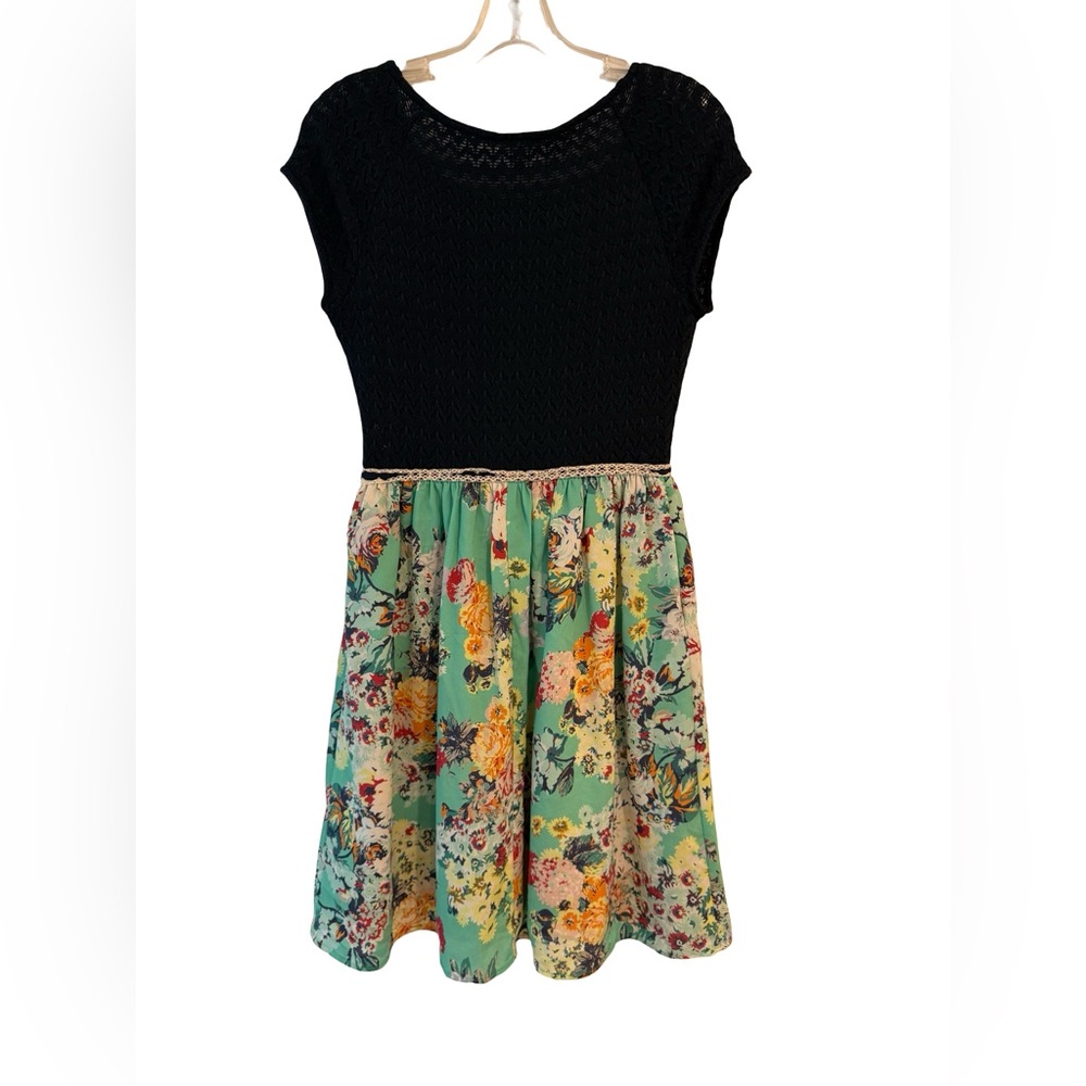 Anthropologie Weston Wear Arcata Dress S crochet top floral lined spring summer - Picture 4 of 8